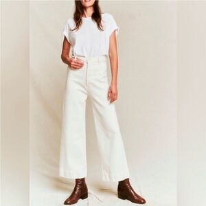 The great seafair stone white White Wide-Leg cropped Pants 30